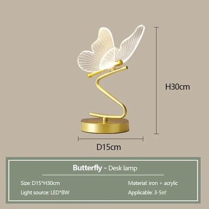 Lustre suspension LED design papillon transparent nordique — LZ4X9M