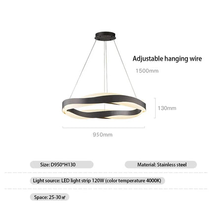 Suspension lustre anneau doré au design nordique moderne — LZ4X9P