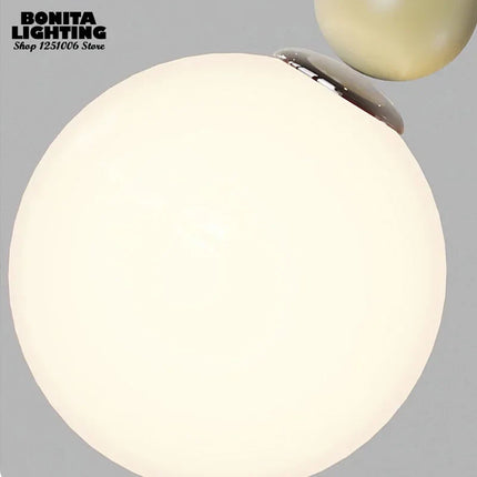 Suspension en verre à fleurs blanches givrées avec cordon pour protection des yeux — LZ4X9M
