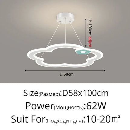 Plafonnier LED suspendu design minimaliste planète avec protection yeux enfant — LZ4X9P2