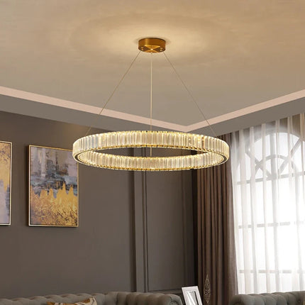 Lustre suspension moderne en cristal pour intérieur élégant — LZ4X9Q