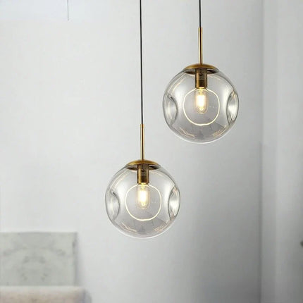 Lustre suspension industrielle à boule en verre moderne nordique — LZ4P9XQ
