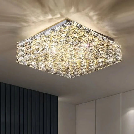 Plafonnier LED carré en cristal au design moderne pour intérieur — LZ4X9J