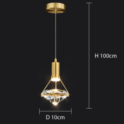 Suspension LED design luxe en forme de diamant Savia — LZ4X9Q
