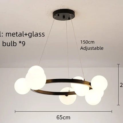 Lustre en verre avec suspension à cordon réglable et ampoule incluse — LZ4X9T