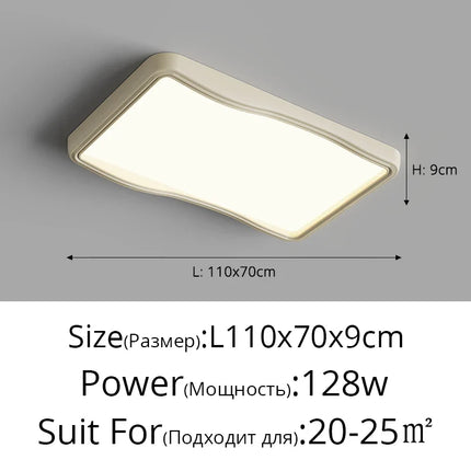 Plafonnier rectangulaire en bois à spectre complet et protection yeux — LZ4X9M2