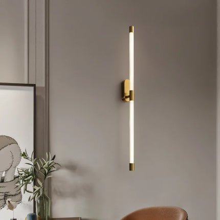 Applique murale LED minimaliste en acrylique avec finition métallique et gradation — LZ4P9XQ
