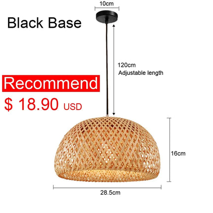 Lustre en bambou japonais à rotin tissé style chinois — LZ4X9P2