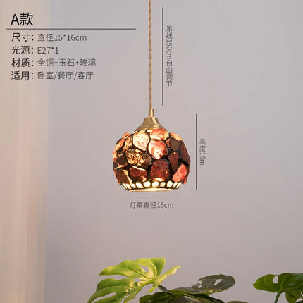 lustre en verre coquillage pour un décor bohème nordique