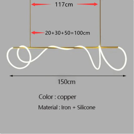 Lustre LED moderne à tuyau long minimaliste pour bar — LZ4P9XJ