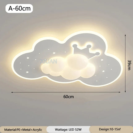 Lustre enfant en forme de couronne et nuage décoratif — LZ4XJ7