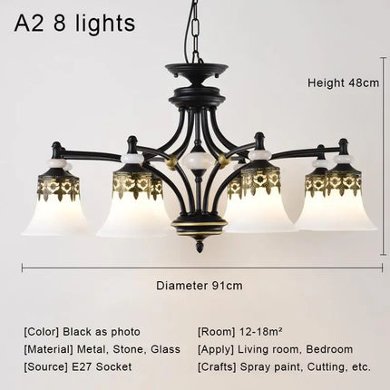 Lustre LED vintage en verre pour intérieur rétro — LZ4X9P2