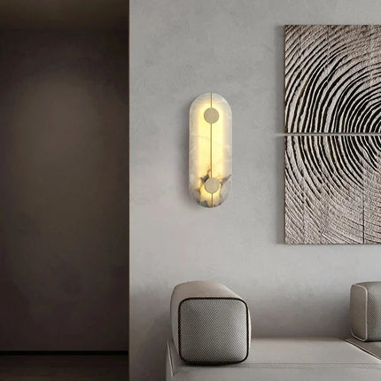 Applique murale LED en marbre et cuivre doré style nordique moderne — LZ4X9P2