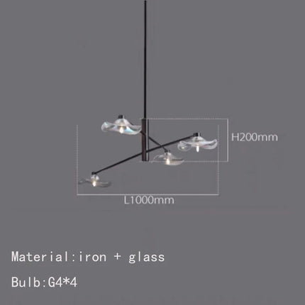 Lustre suspension en verre avec ampoule G4 et hauteur réglable — LZ4X9P