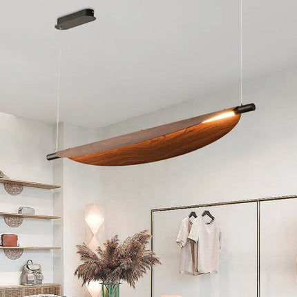 Lustre japonais rétro en bois de noyer pour intérieur — LZ4X9T