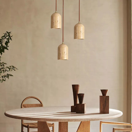 Suspension en bois et pierre naturelle pour café et restaurant — LZ4P9XQ