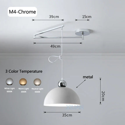 Suspension LED moderne à bras oscillant mobile — LZ4X7Q9
