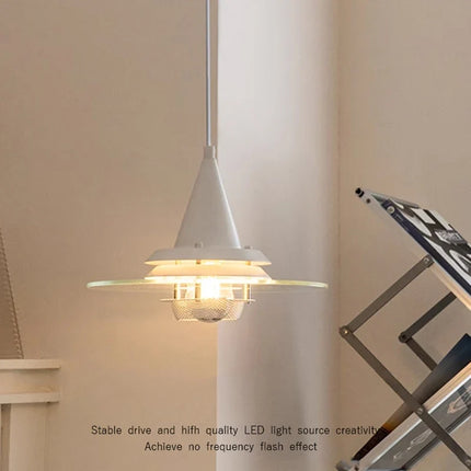 Lustre suspension Bauhaus en verre clair pour restaurant — LZ4X9M