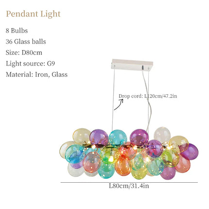 Suspension moderne créative boule de verre pour salon et chambre — LZ4X9T1