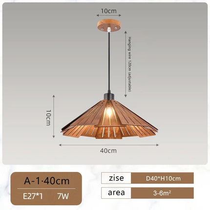 Suspension en bois style rétro japonais pour décoration intérieure — LZ4M7Q2