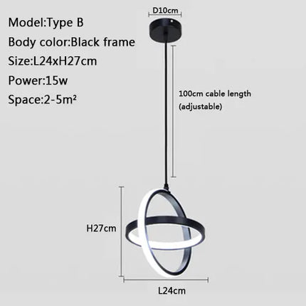 Suspension LED moderne au design simple et élégant — LZ4X9T