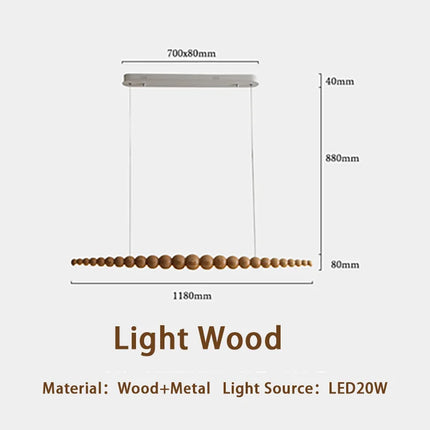 Suspension en bois LED linéaire pour îlot de cuisine et salle à manger — LZ4X9P2