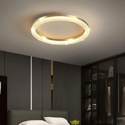 Plafonnier LED moderne avec anneaux circulaire et rectangulaire — LZ4X9M