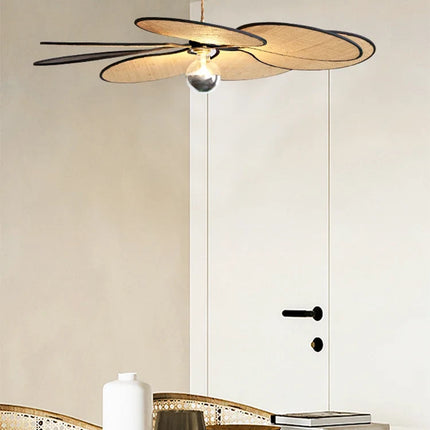 Lustre LED tissé en paille de fleur japonaise pour intérieur — LZ4X9JQ