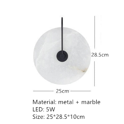 Applique murale ronde en marbre naturel et cuivre — LZ4X9T1