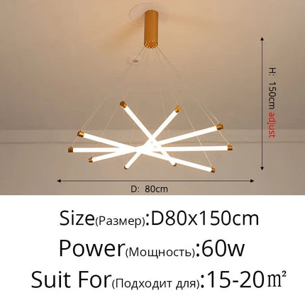 Lustre LED moderne avec télécommande et fonction gradation pour intérieur — LZ4X9P2