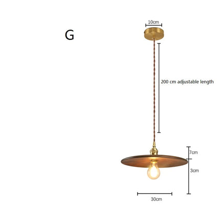 Suspension LED design nordique en laiton et bois pour cuisine îlot — LZ4X9Q2