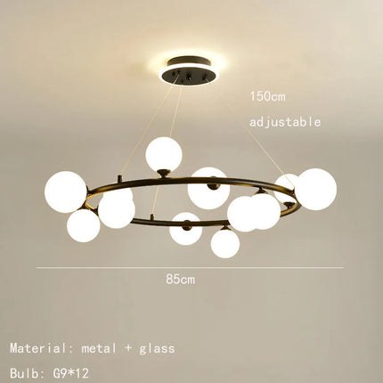 Suspension nordique avec boule de verre et anneau mat réglable — LZ4G7X