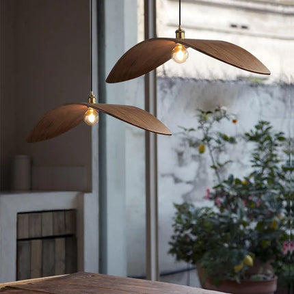 Suspension imitation bois avec abat-jour paille pour salle à manger et bar E27 — LZ4X9M