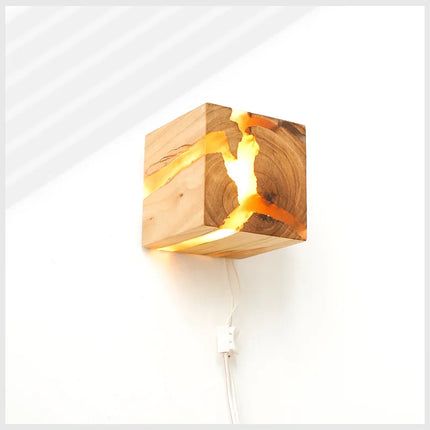 Applique murale moderne en bois et résine simple — LZ4X7Q