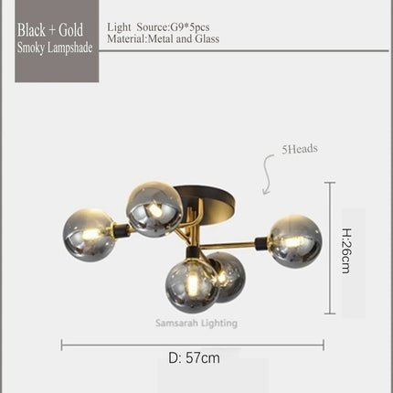 Plafonnier LED en verre au design contemporain pour intérieur — LZ4X9P