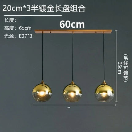 Lustre suspension nordique en verre fumé simple et luxueux — LZ4X9T2