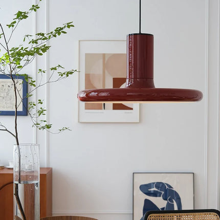 Suspension rouge en forme de soucoupe volante style nordique vintage — LZ4X9M