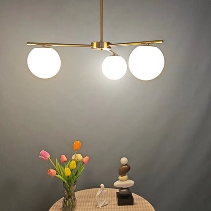 Lustre suspension nordique en verre laiteux pour intérieur — LZ4X9P