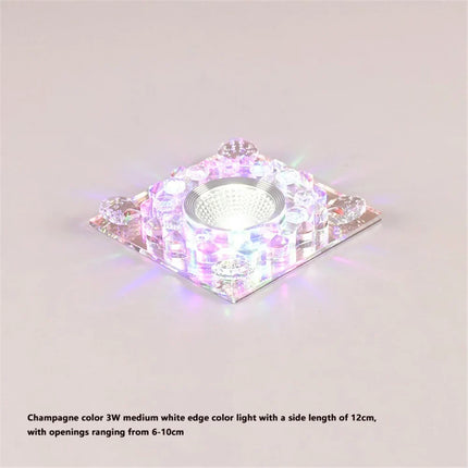 Plafonnier LED carré en cristal RGB pour décoration intérieure — LZ4X9T