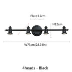 4 têtes Noir / Blanc chaud (2700-3500K)