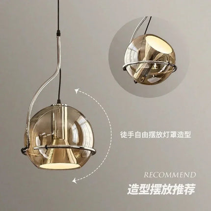 Suspension en verre ambré au style nordique moderne — LZ4X9P2