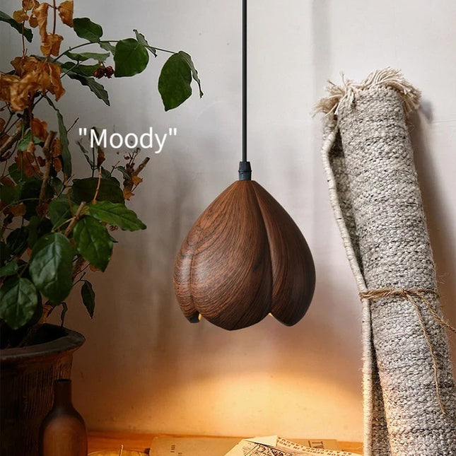 Suspension moderne en bois de noyer fait main pour décoration intérieure — LZ4D7XQ