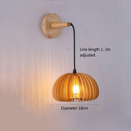 Applique murale LED en bois style japonais pour intérieur — LZ7XQ2