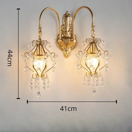 Applique murale rétro nordique en cristal pour décoration intérieure — LZ4X9Q2