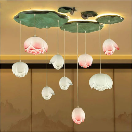 Suspension LED rétro en forme de fleur de lotus — LZ4X9J2