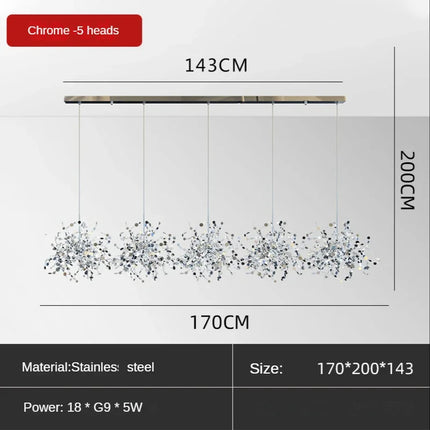 Lustre suspension en acier inoxydable pour restaurant et boutique — LZ4X9P