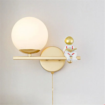 Applique murale LED astronaute en verre doré pour chambre enfant — LZ4Q9X7