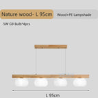 4 Lumières Bois Naturel / Lumière blanche