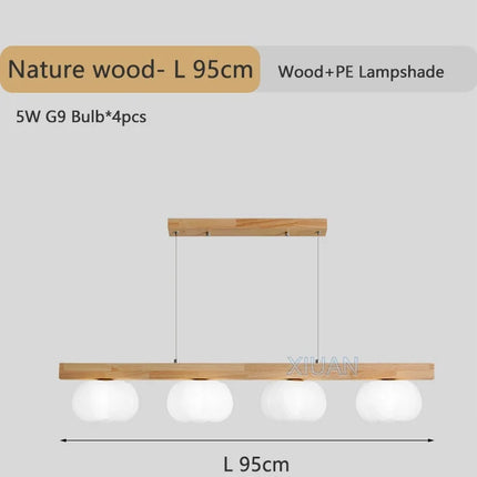 Suspension moderne en bois naturel forme coton — LZ4X9T2