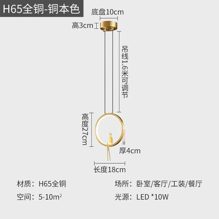 Lustre LED à anneau pour décoration intérieure et extérieure moderne — LZ4X9P